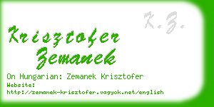 krisztofer zemanek business card